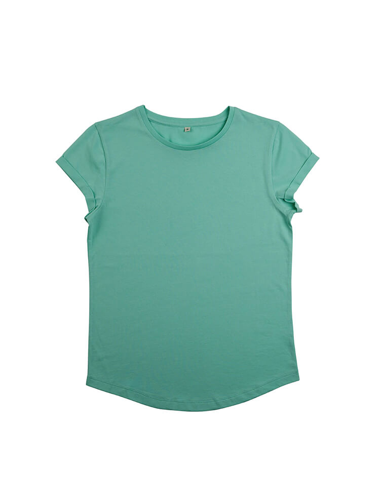 EP16 CAMISETA MANGA ENROLLADA MUJER Mint Green