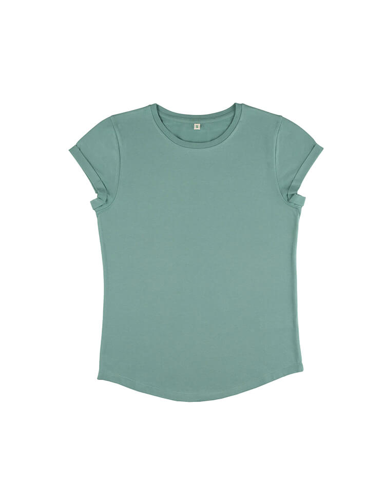 EP16 CAMISETA MANGA ENROLLADA MUJER Sage Green