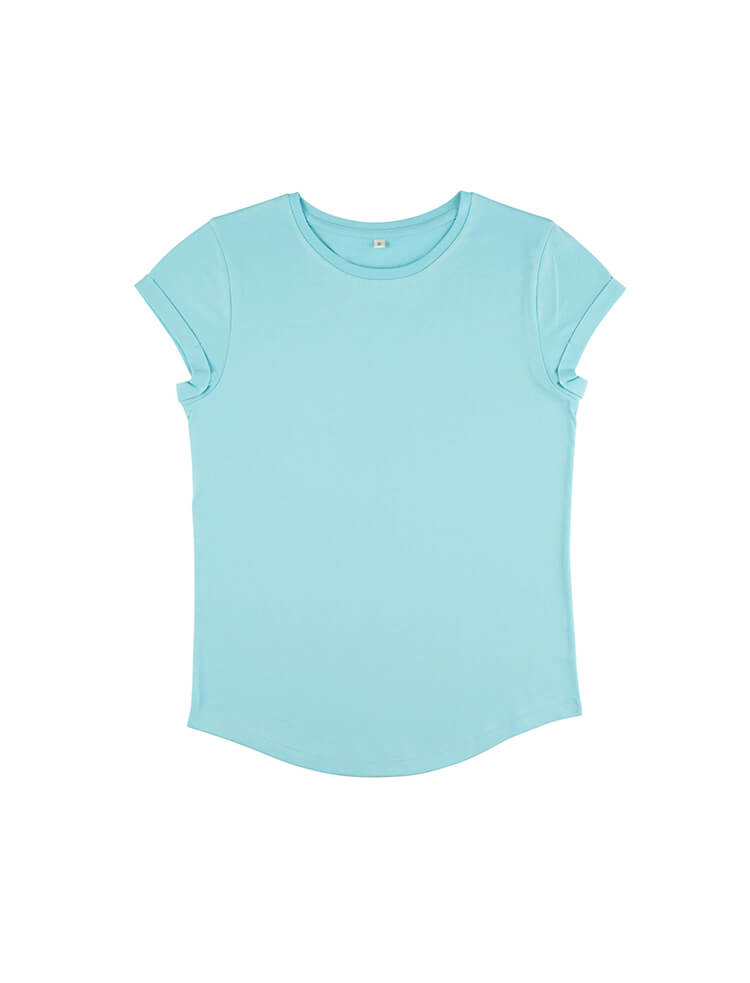 EP16 CAMISETA MANGA ENROLLADA MUJER Turquoise Blue