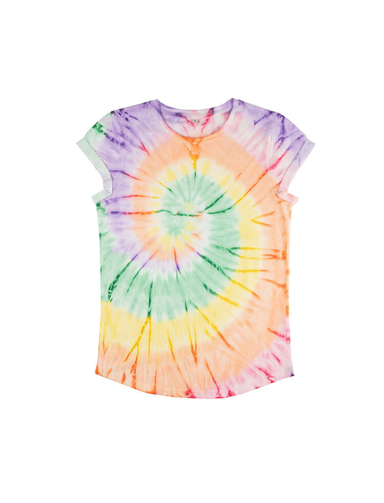 EP16 CAMISETA MANGA ENROLLADA MUJER Tie Dye Rainbow