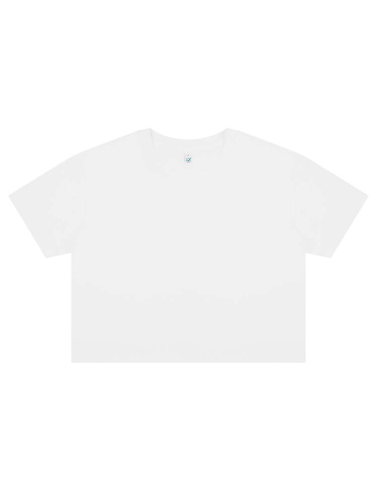 EP26 CAMISETA DE MUJER MUY CORTA DE CORTE SUELTO White