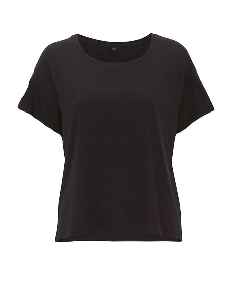 N46 CAMISETA ANCHA ECOVERO DE MUJER Black